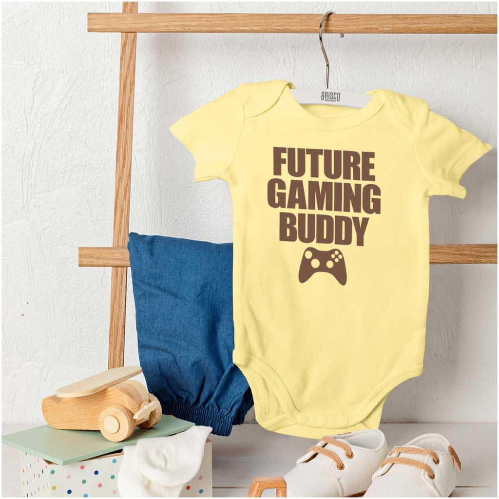 Brisco Brands Future Gaming Buddy Gamer Dad Joke Baby Romper Boys or Girls