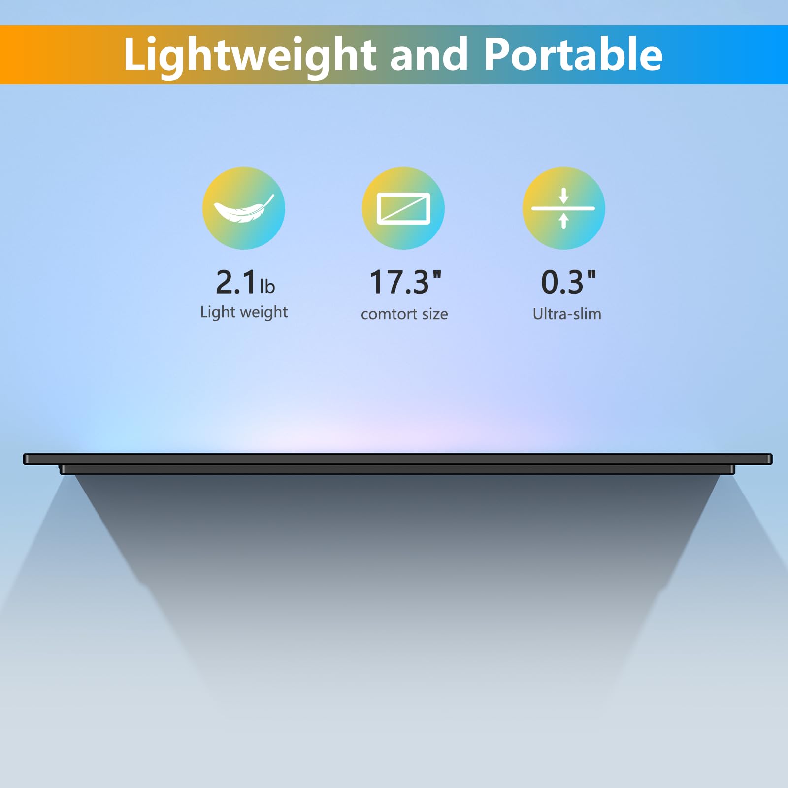 WGK 15.6 inch Portable Monitor 1080P FHD Travel Display HDMI/USB-C Compatible with Laptops, Desktops, Phones, PS, Mac, Xbox, Switch, and Other Gaming Devices Includes Stand and Speakers VESA