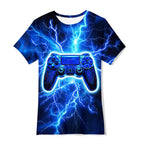 Boys Girls Neon Shirt Short Sleeve Cool 3D Graphic Print Neon Game Summer Tees Tops for 8-12 Years