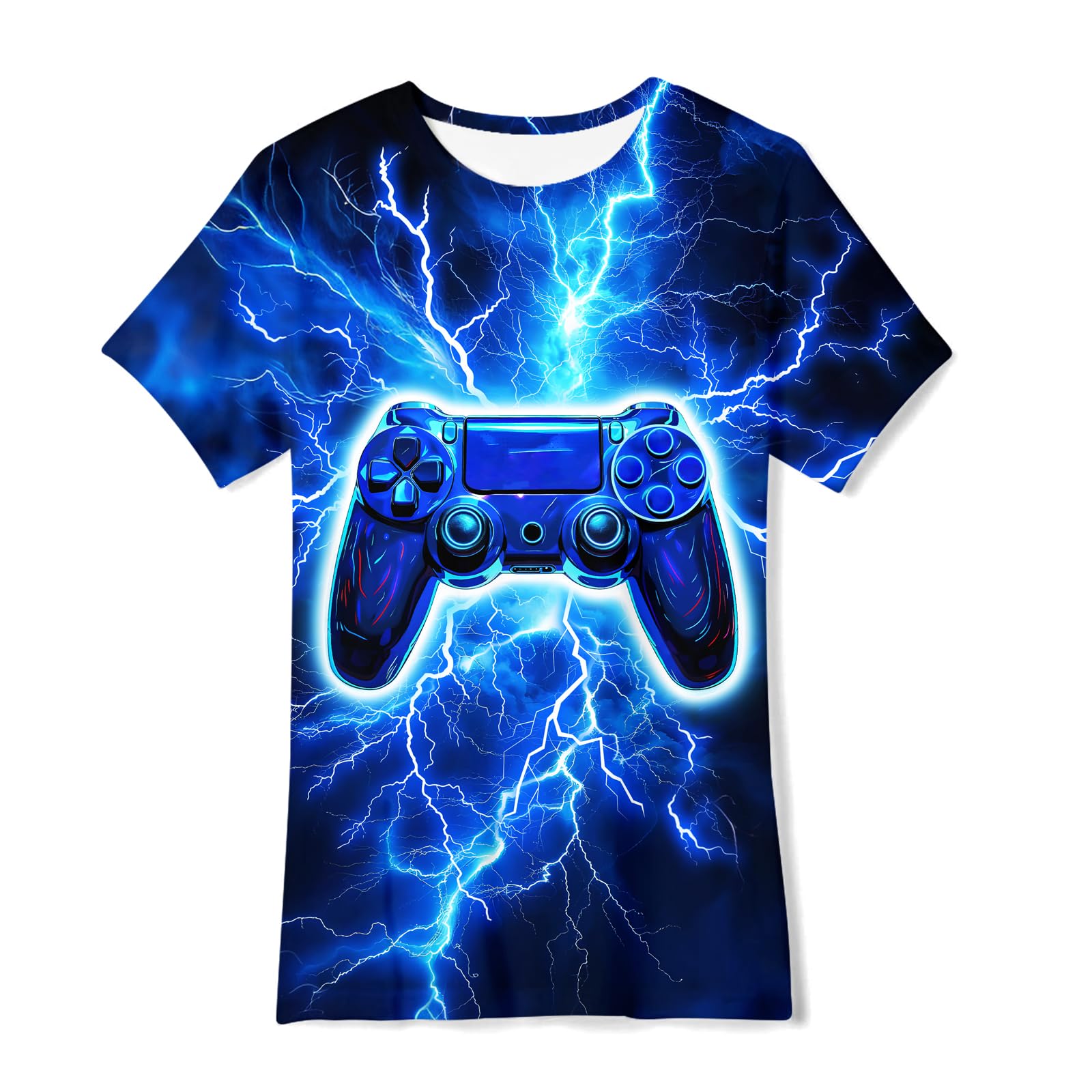 Boys Girls Neon Shirt Short Sleeve Cool 3D Graphic Print Neon Game Summer Tees Tops for 8-12 Years