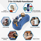 Couch Cup Holder Pillow with 6 Slots, Couch Organizer Caddy & Buddy with Customized Game Controller Hole & Armrest Pads, Removable & Washable Drink Pillow Gamer Gift for Remote, Phone, Snack