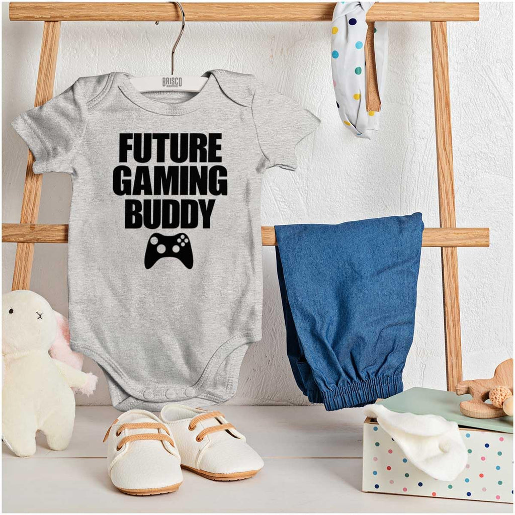 Brisco Brands Future Gaming Buddy Gamer Dad Joke Baby Romper Boys or Girls