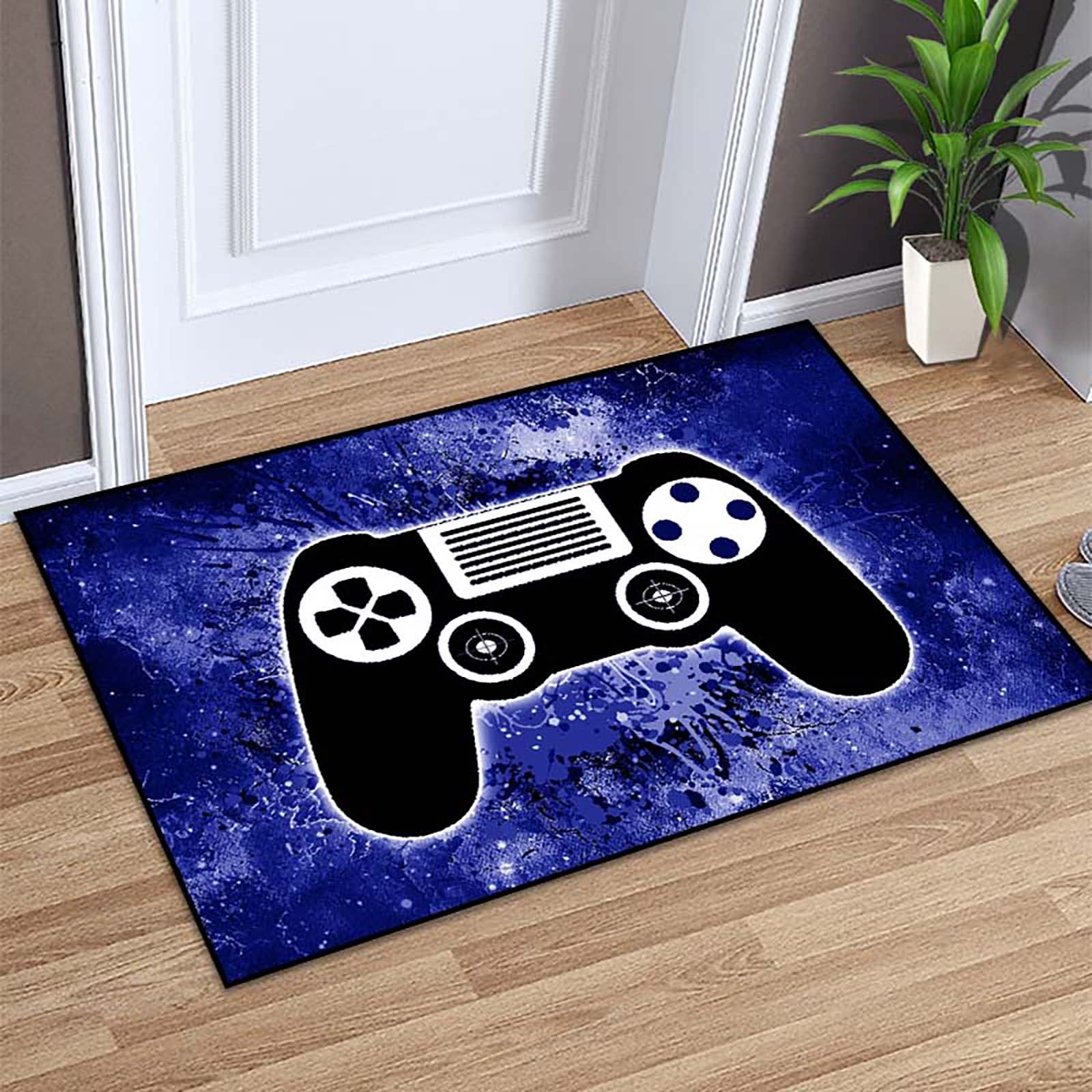 Gaming Rug - Video Game Area Rugs for Boys Teens Gamer Rug for Boys Room Gamer Controller Gamepad Pattern Carpet Floor Mat Bathroom Mat for Livingroom