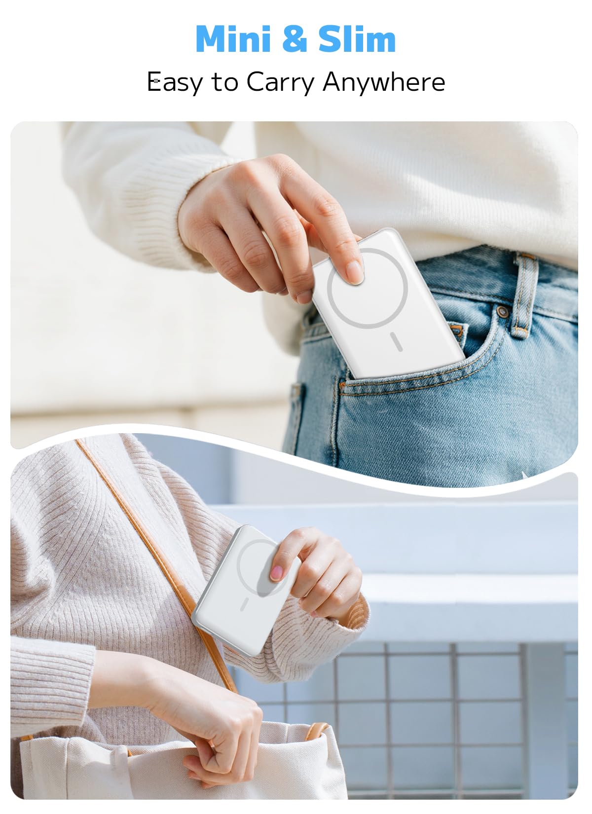 for Magsafe Portable Charger, Power Bank, 10000mAh Wireless Magnetic with Type-C 20W PD Fast Charging, LED Display for Magsafe Battery Pack,Wireless Portable Charger for iPhone 17/16/15/14 all Series