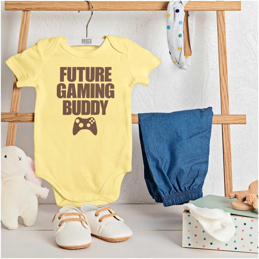 Brisco Brands Future Gaming Buddy Gamer Dad Joke Baby Romper Boys or Girls