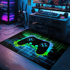 Gaming Rug - Video Game Area Rugs for Boys Teens Gamer Rug for Boys Room Gamer Controller Gamepad Pattern Carpet Floor Mat Bathroom Mat for Livingroom