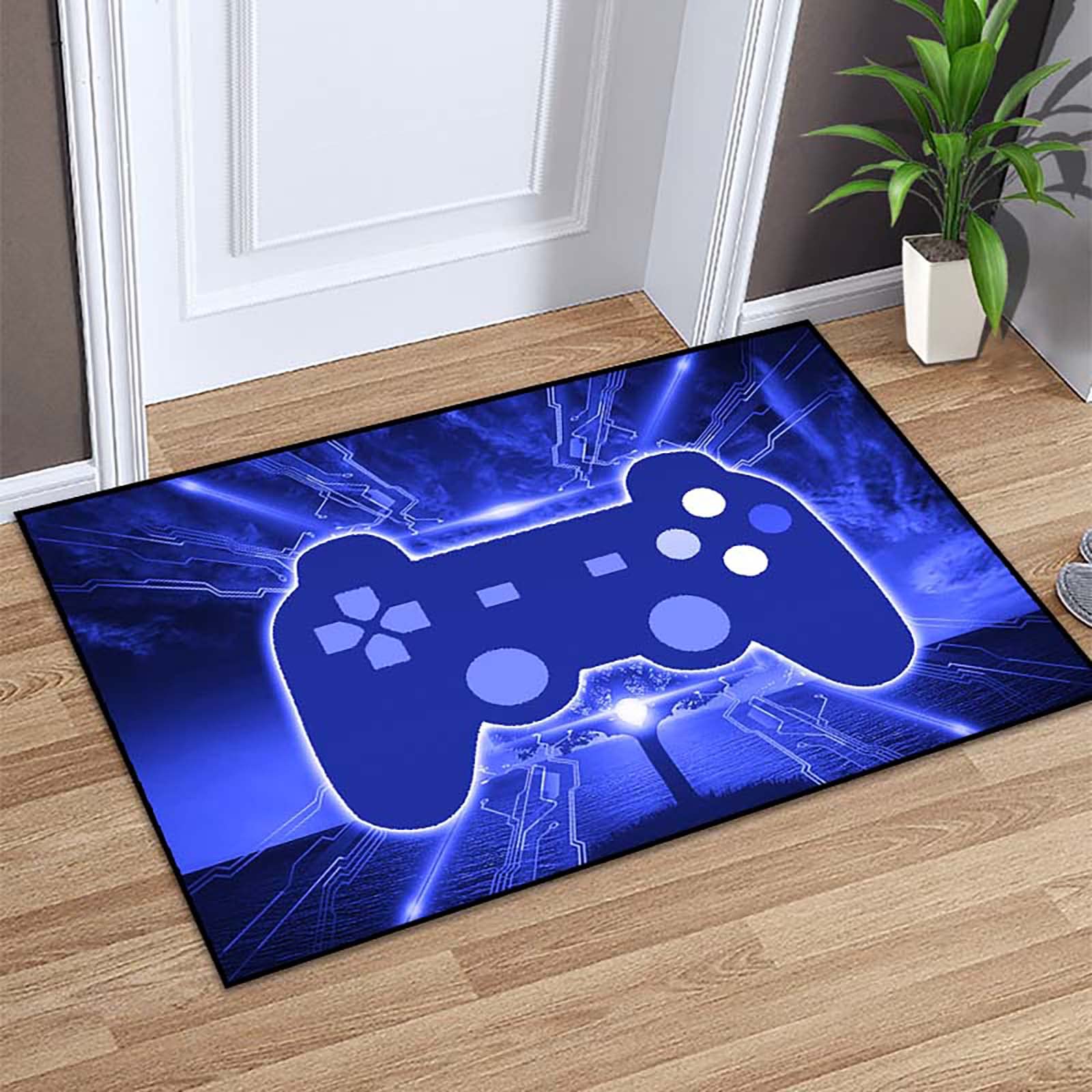 Gaming Rug - Video Game Area Rugs for Boys Teens Gamer Rug for Boys Room Gamer Controller Gamepad Pattern Carpet Floor Mat Bathroom Mat for Livingroom