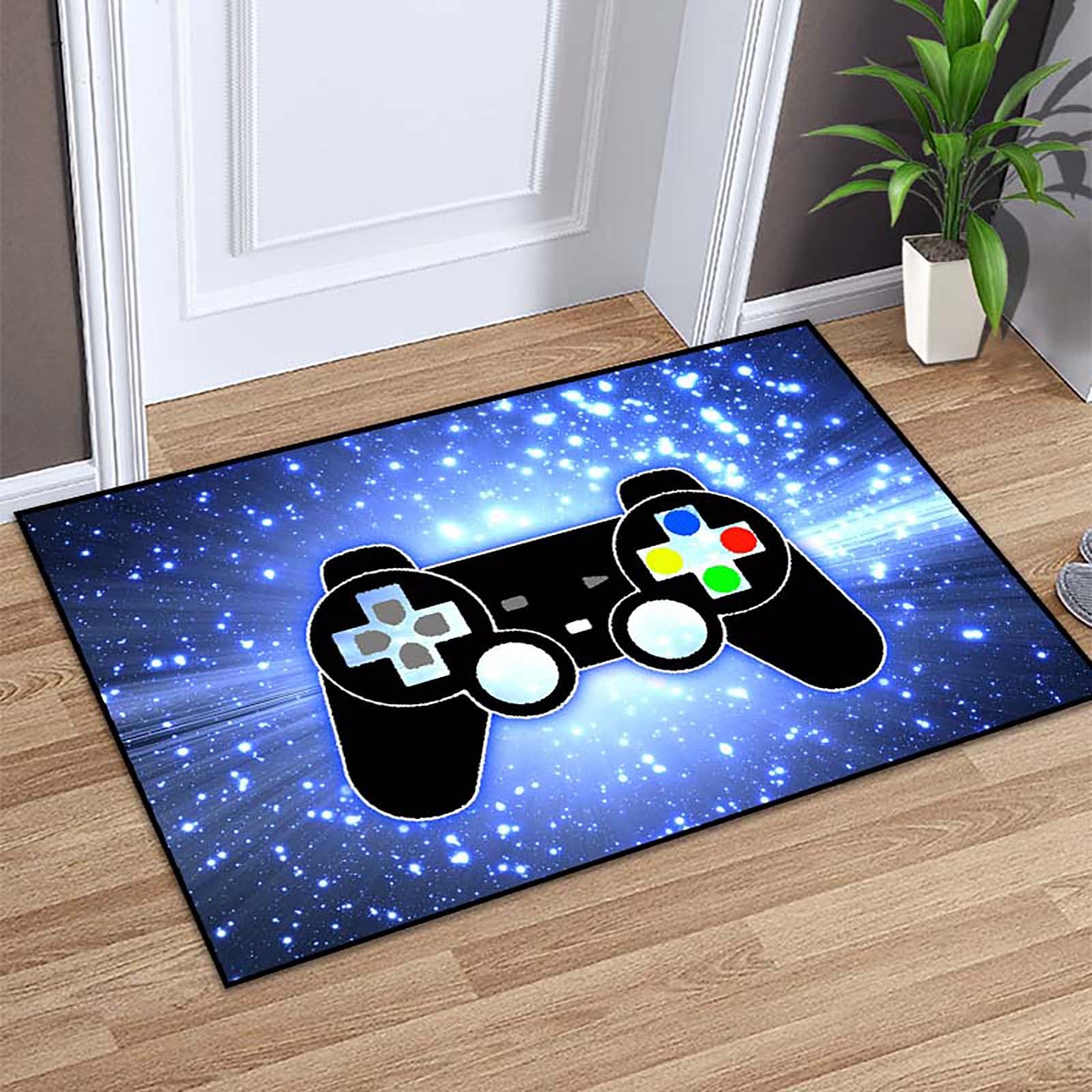 Gaming Rug - Video Game Area Rugs for Boys Teens Gamer Rug for Boys Room Gamer Controller Gamepad Pattern Carpet Floor Mat Bathroom Mat for Livingroom