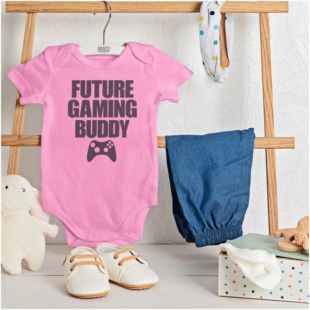 Brisco Brands Future Gaming Buddy Gamer Dad Joke Baby Romper Boys or Girls