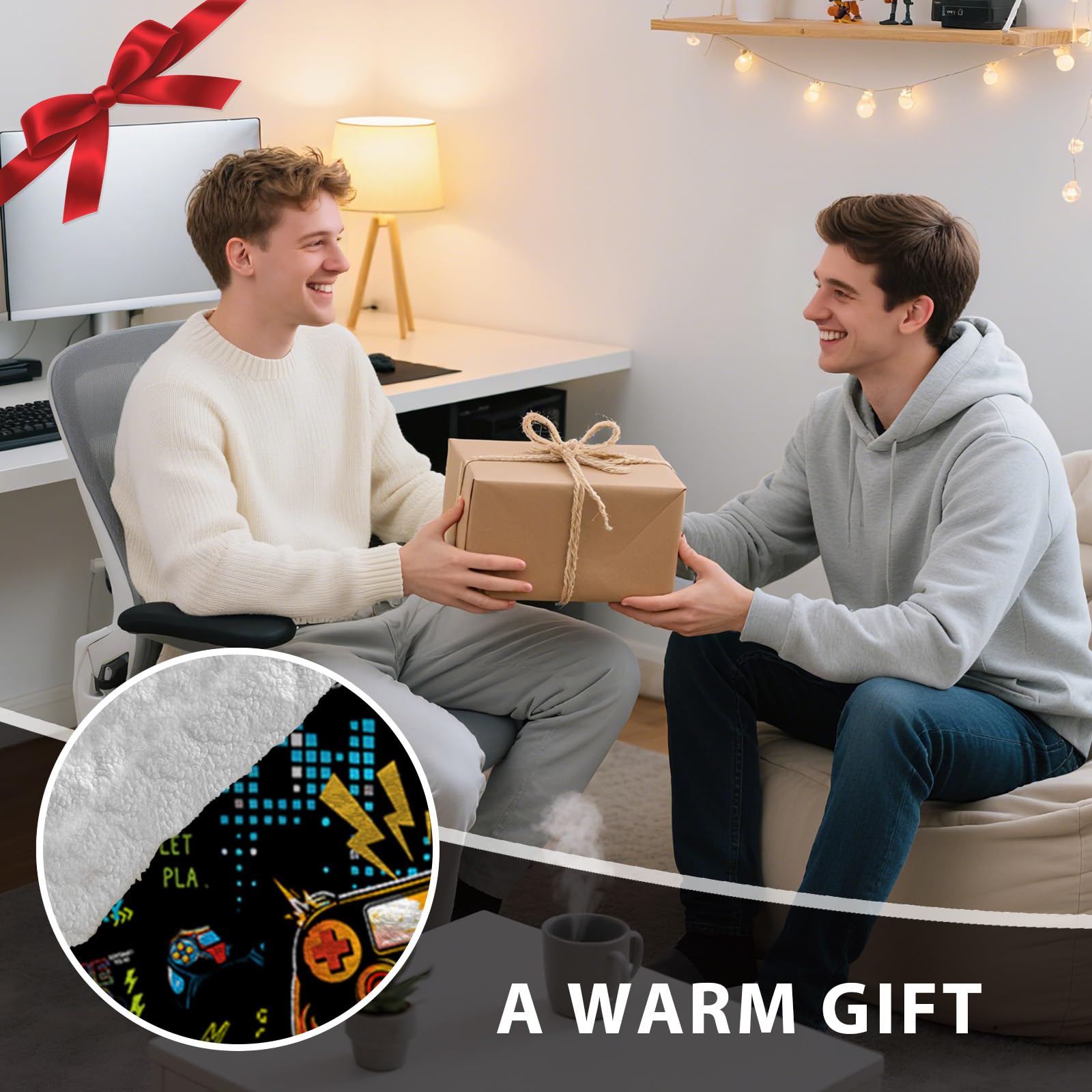Gaming Gifts for Gamers, Cool Wearable Blanket Hoodie for Men Teen Son Dad, Oversized Hoodie Blanket Gifts for Game Player, Gifts for Birthday Valentines Day Christmas
