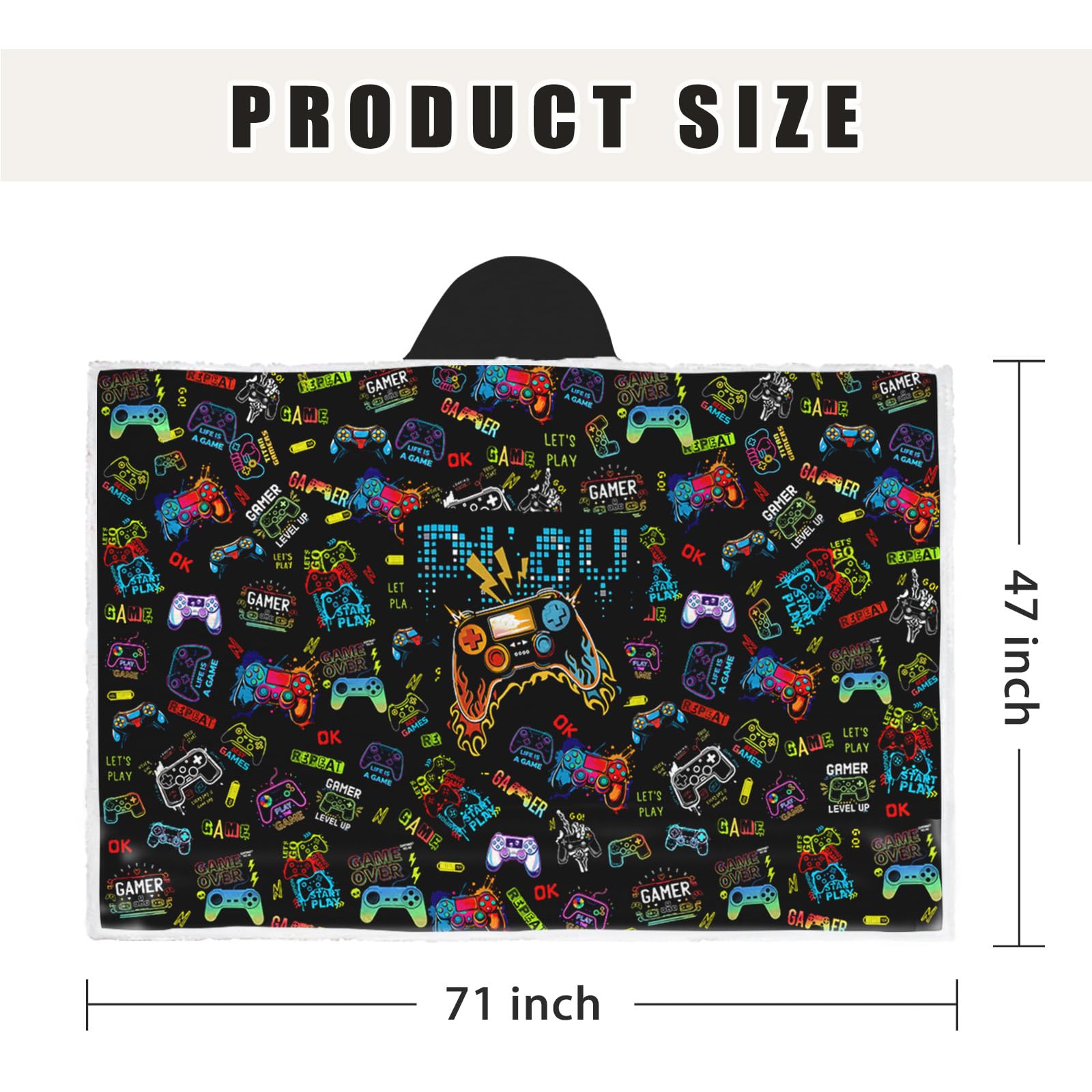 Gaming Gifts for Gamers, Cool Wearable Blanket Hoodie for Men Teen Son Dad, Oversized Hoodie Blanket Gifts for Game Player, Gifts for Birthday Valentines Day Christmas