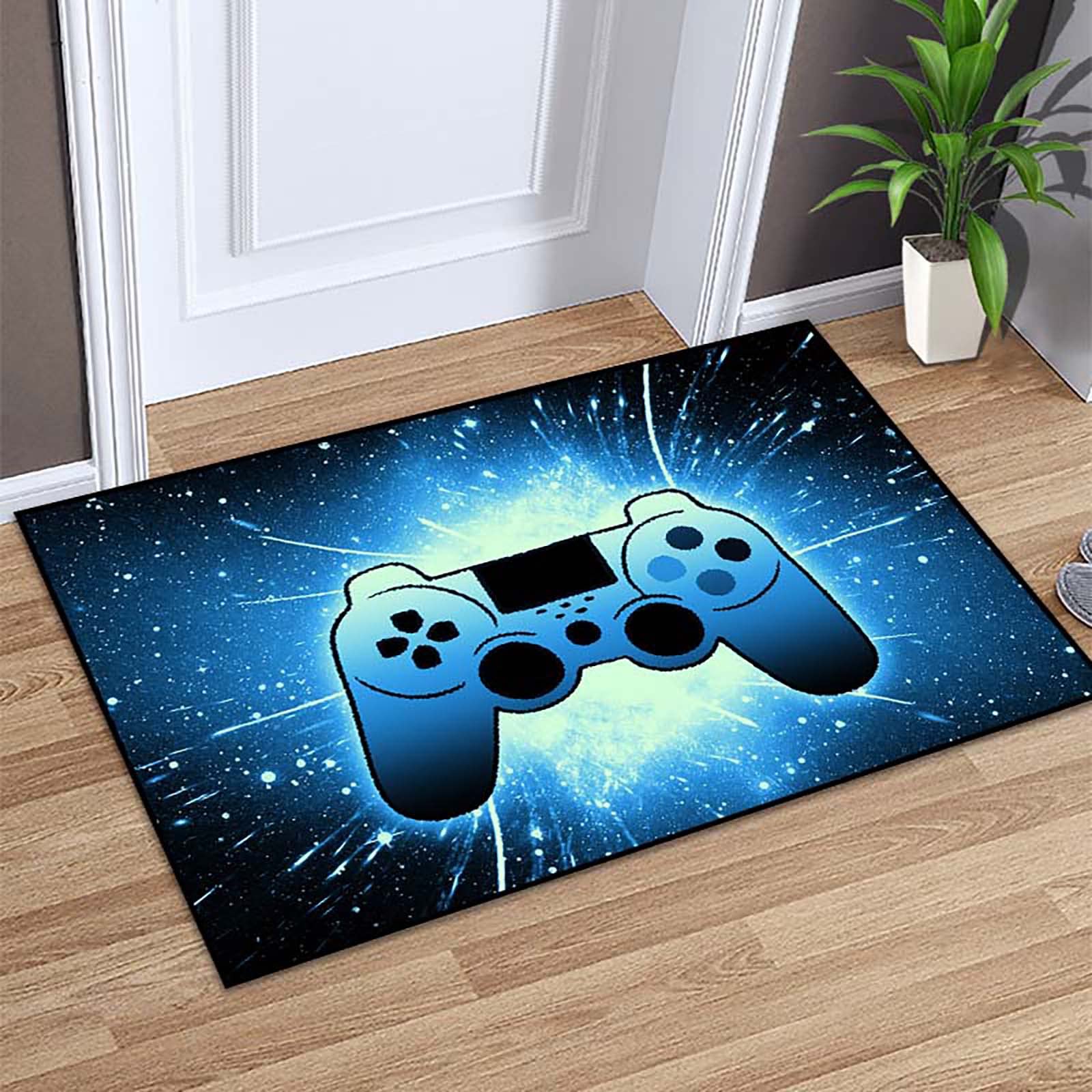 Gaming Rug - Video Game Area Rugs for Boys Teens Gamer Rug for Boys Room Gamer Controller Gamepad Pattern Carpet Floor Mat Bathroom Mat for Livingroom