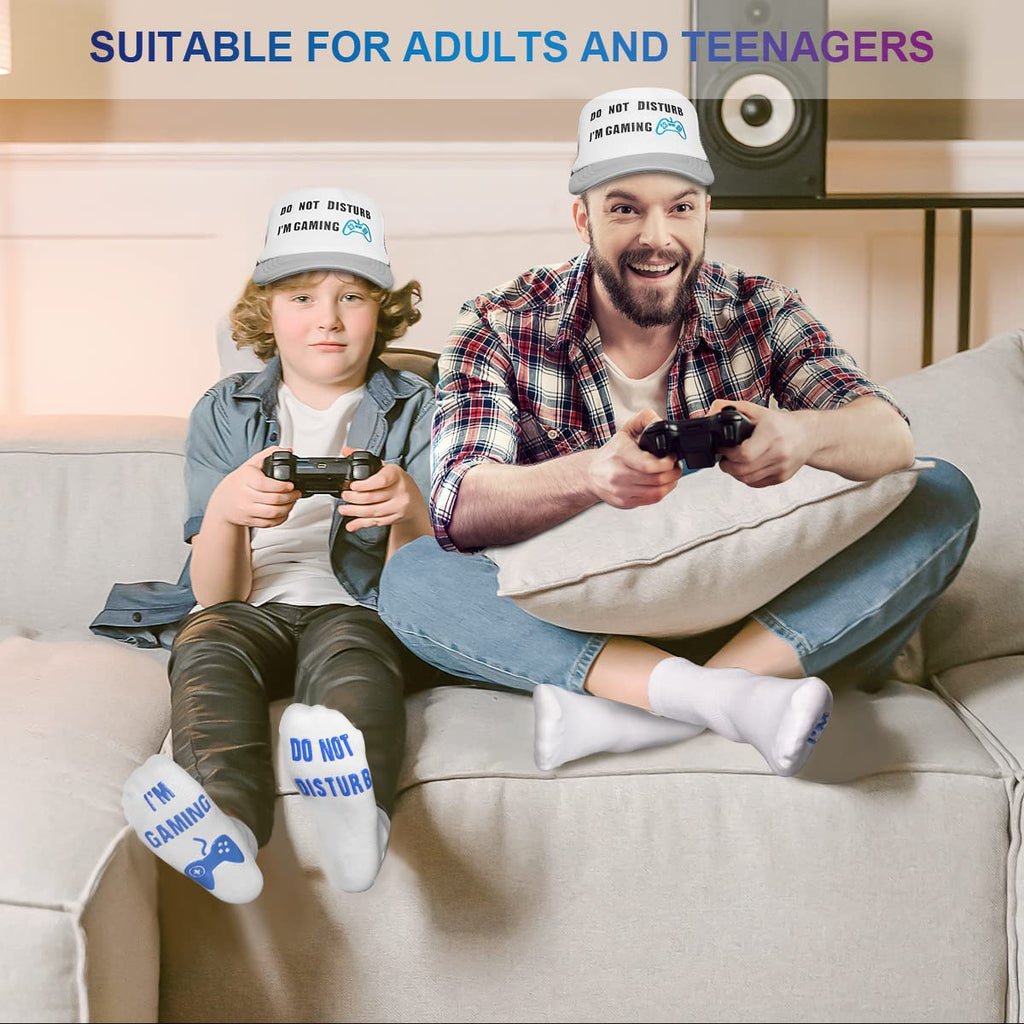 ANDOLO Do Not Disturb Gaming Socks, Beanie Baseball Cap Hat Valentines Fathers Day Gamer Christmas Gifts for Men Teenage Boys
