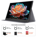 WGK 15.6 inch Portable Monitor 1080P FHD Travel Display HDMI/USB-C Compatible with Laptops, Desktops, Phones, PS, Mac, Xbox, Switch, and Other Gaming Devices Includes Stand and Speakers VESA