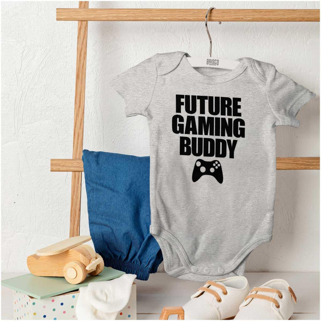 Brisco Brands Future Gaming Buddy Gamer Dad Joke Baby Romper Boys or Girls