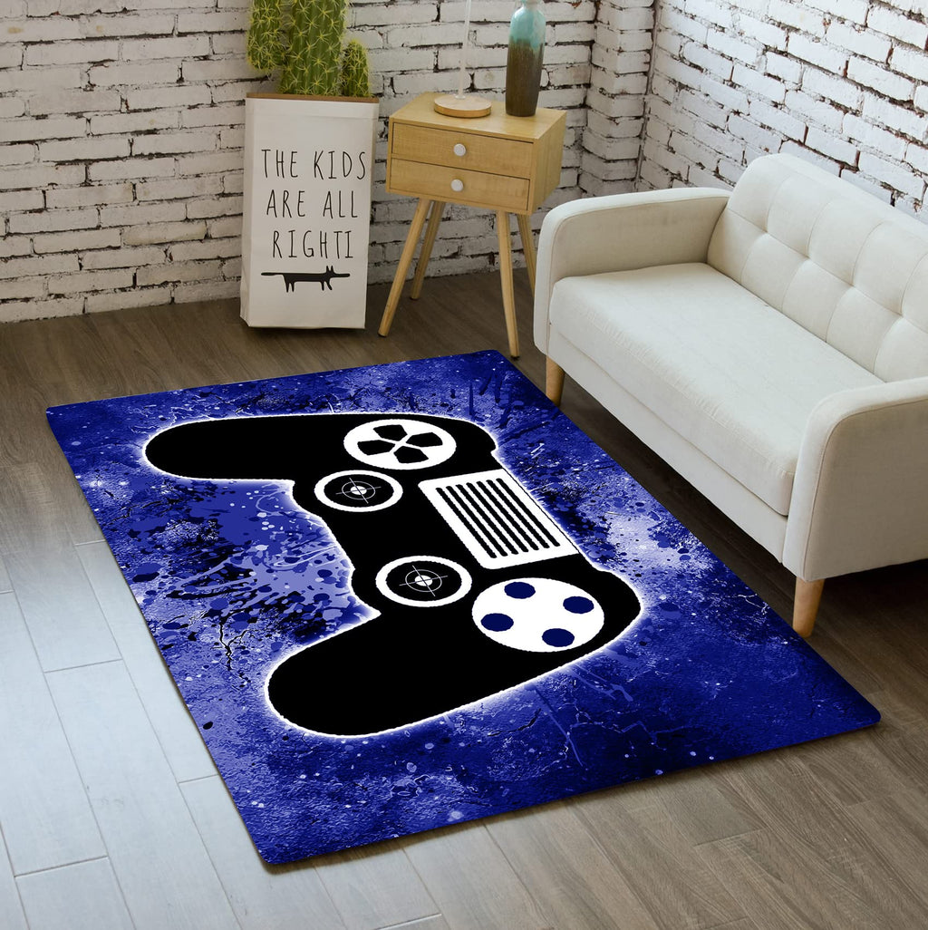 Gaming Rug - Video Game Area Rugs for Boys Teens Gamer Rug for Boys Room Gamer Controller Gamepad Pattern Carpet Floor Mat Bathroom Mat for Livingroom