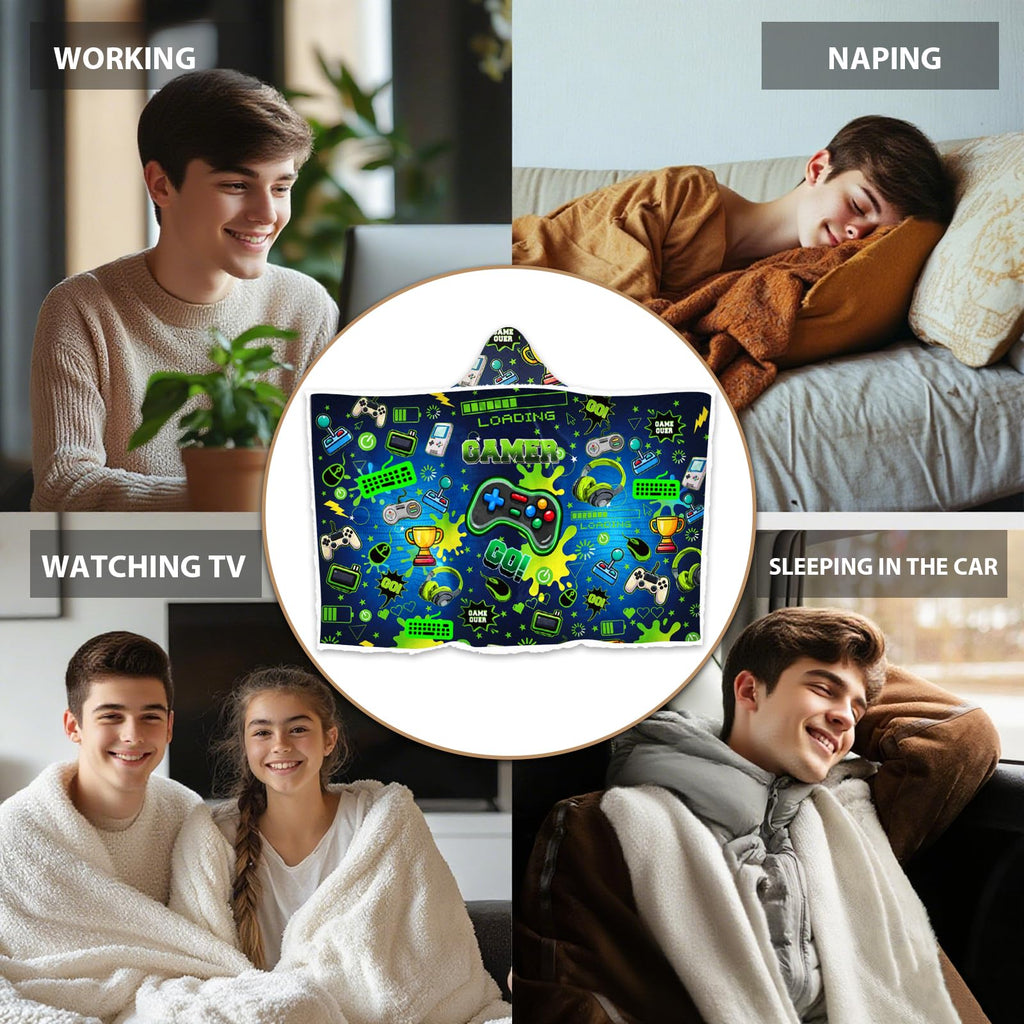 Gaming Gifts for Gamers, Cool Wearable Blanket Hoodie for Men Teen Son Dad, Oversized Hoodie Blanket Gifts for Game Player, Gifts for Birthday Valentines Day Christmas