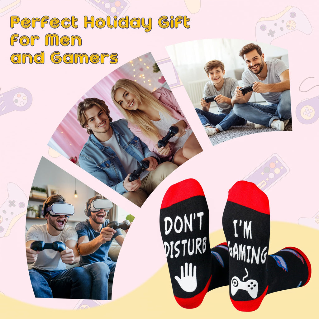 Kelool Fathers Day Dad Gifts for Men Dad Funny Do Not Disturb I'm Gaming Socks Funny Gifts For Men From Son Kids Teen Boys