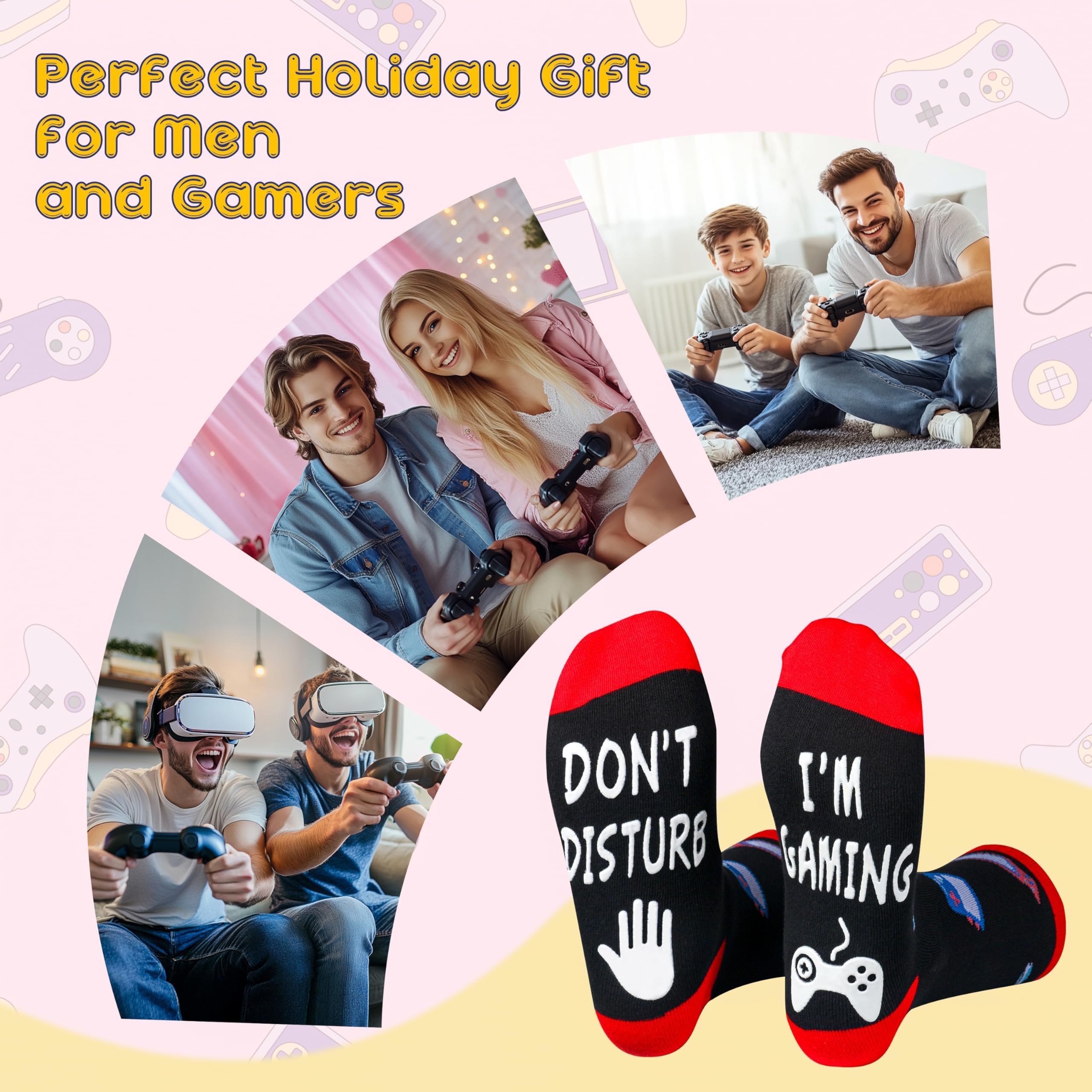 Kelool Fathers Day Dad Gifts for Men Dad Funny Do Not Disturb I'm Gaming Socks Funny Gifts For Men From Son Kids Teen Boys
