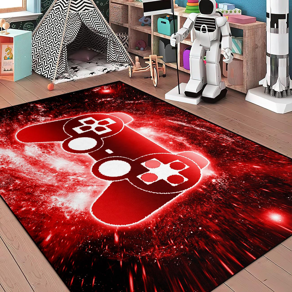 Gaming Rug - Video Game Area Rugs for Boys Teens Gamer Rug for Boys Room Gamer Controller Gamepad Pattern Carpet Floor Mat Bathroom Mat for Livingroom