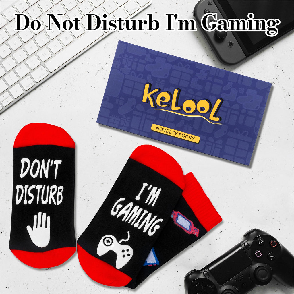 Kelool Fathers Day Dad Gifts for Men Dad Funny Do Not Disturb I'm Gaming Socks Funny Gifts For Men From Son Kids Teen Boys