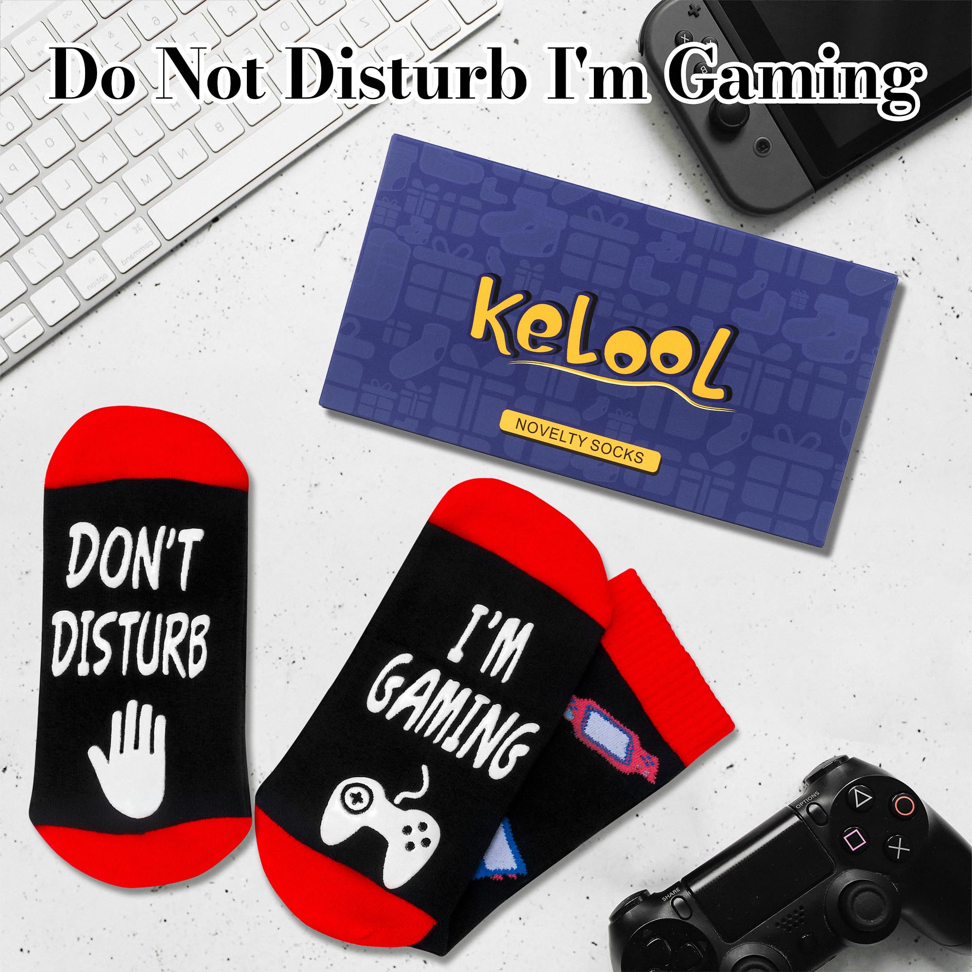 Kelool Fathers Day Dad Gifts for Men Dad Funny Do Not Disturb I'm Gaming Socks Funny Gifts For Men From Son Kids Teen Boys