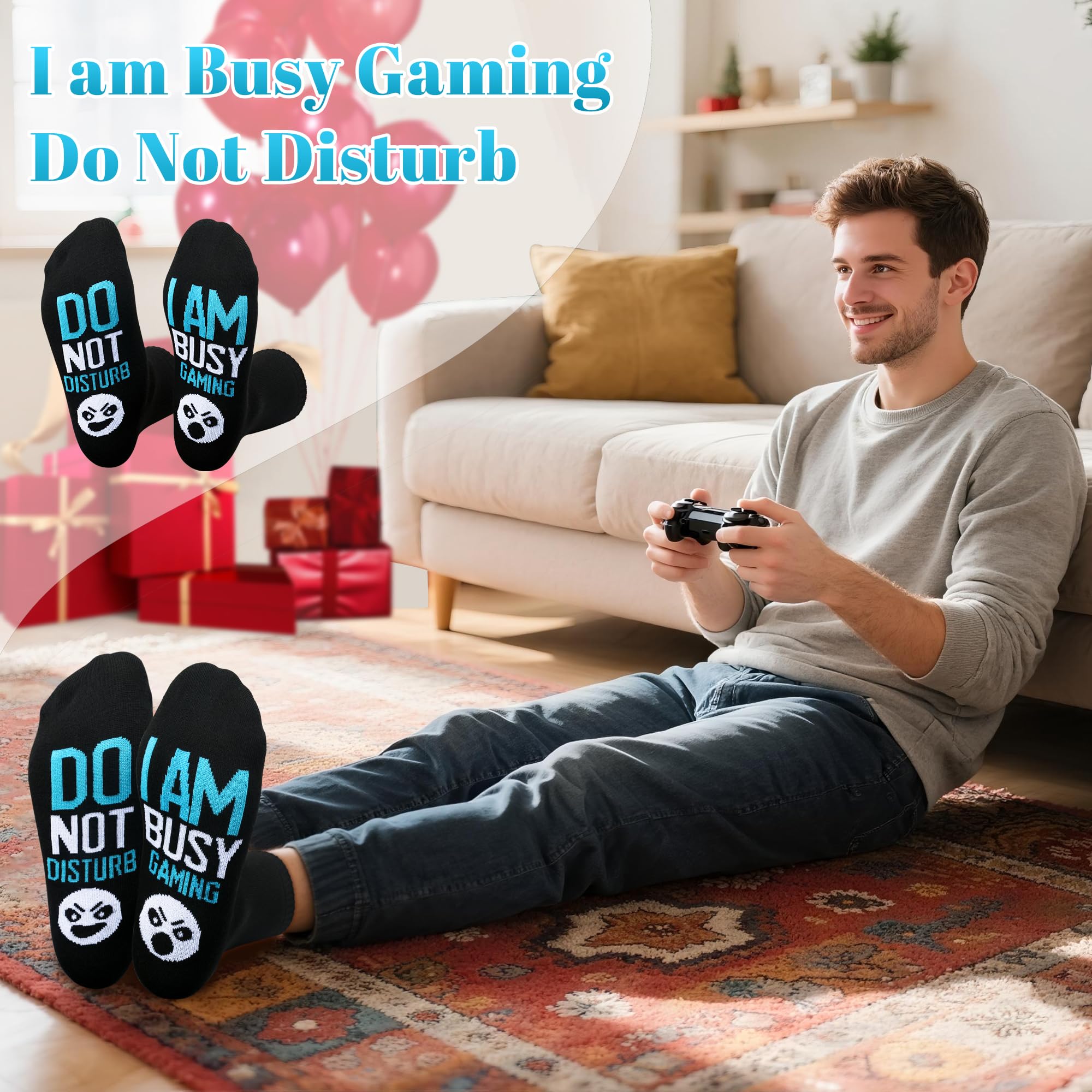 Kelool Fathers Day Dad Gifts for Men Dad Funny Do Not Disturb I'm Gaming Socks Funny Gifts For Men From Son Kids Teen Boys