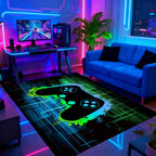 Gaming Rug - Video Game Area Rugs for Boys Teens Gamer Rug for Boys Room Gamer Controller Gamepad Pattern Carpet Floor Mat Bathroom Mat for Livingroom