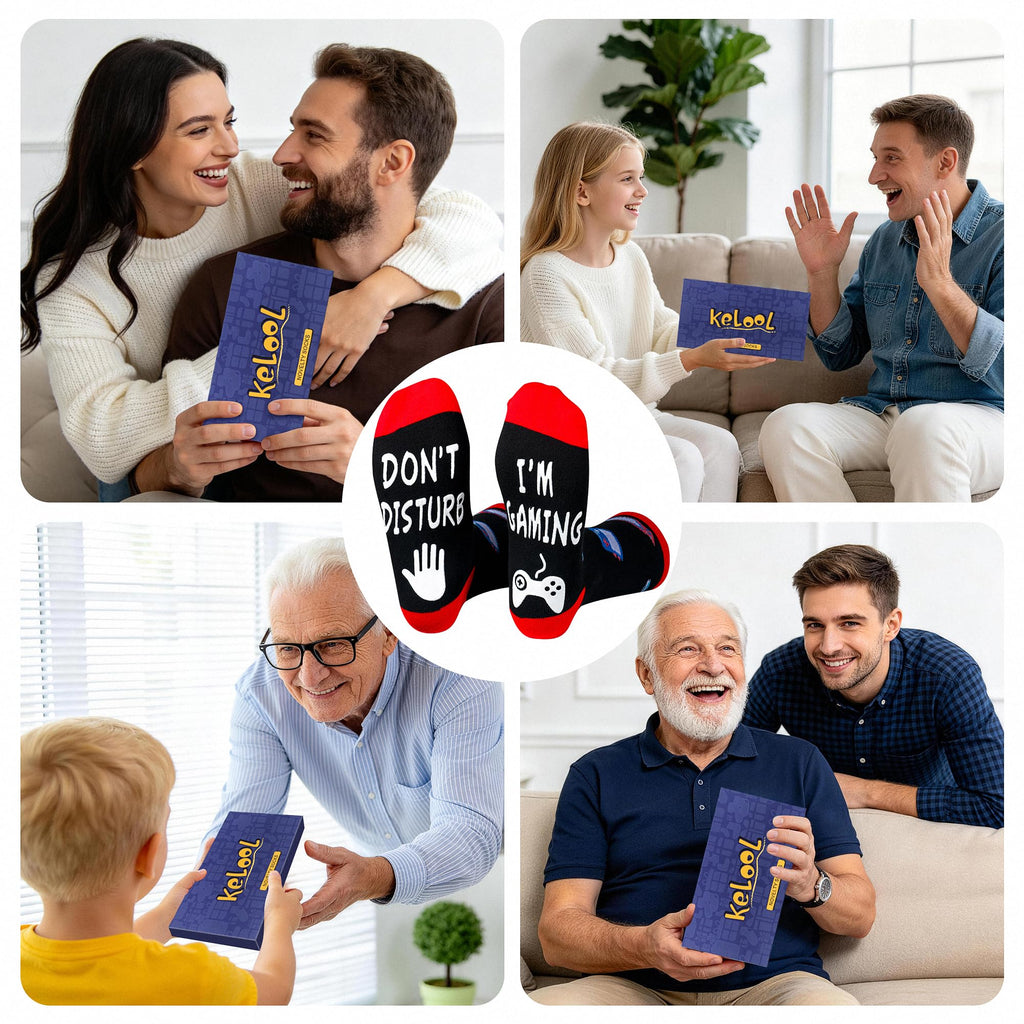 Kelool Fathers Day Dad Gifts for Men Dad Funny Do Not Disturb I'm Gaming Socks Funny Gifts For Men From Son Kids Teen Boys