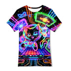 Boys Girls Neon Shirt Short Sleeve Cool 3D Graphic Print Neon Game Summer Tees Tops for 8-12 Years