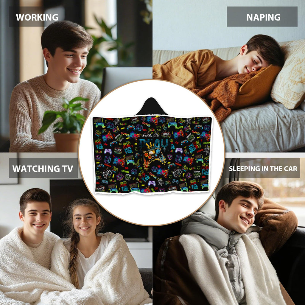 Gaming Gifts for Gamers, Cool Wearable Blanket Hoodie for Men Teen Son Dad, Oversized Hoodie Blanket Gifts for Game Player, Gifts for Birthday Valentines Day Christmas