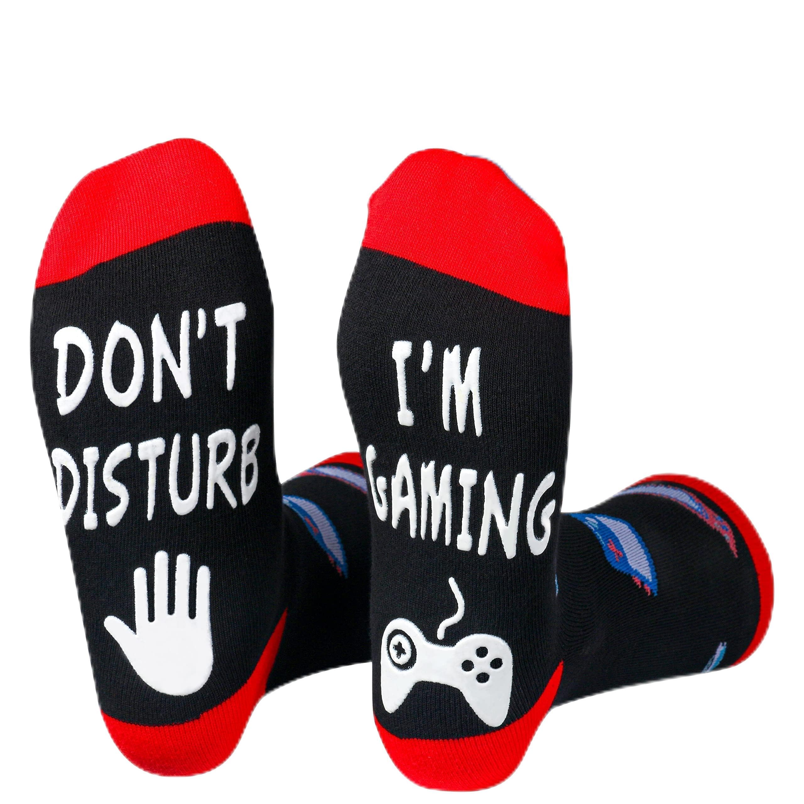 Kelool Fathers Day Dad Gifts for Men Dad Funny Do Not Disturb I'm Gaming Socks Funny Gifts For Men From Son Kids Teen Boys