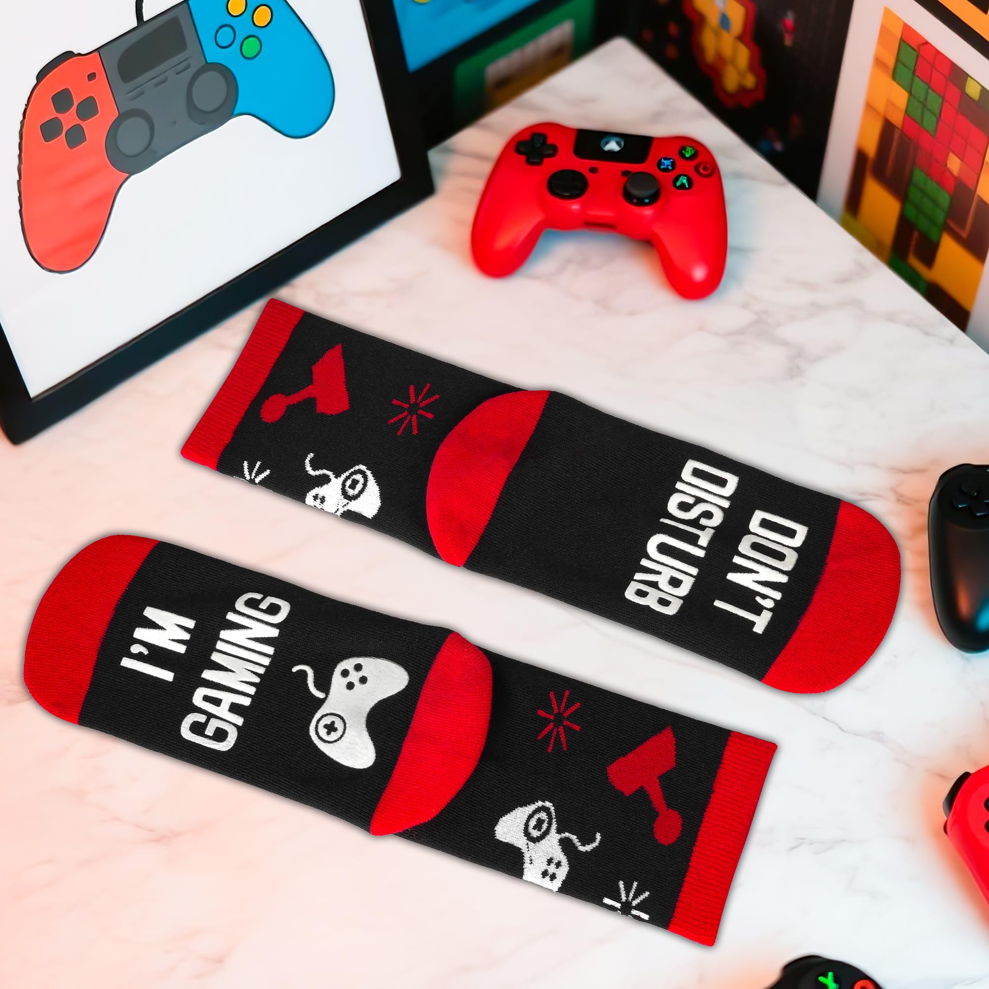 Kelool Fathers Day Dad Gifts for Men Dad Funny Do Not Disturb I'm Gaming Socks Funny Gifts For Men From Son Kids Teen Boys