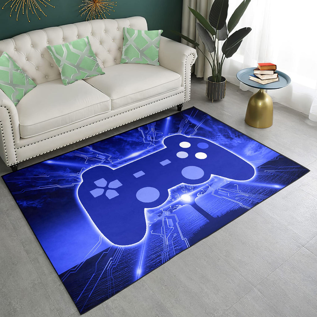 Gaming Rug - Video Game Area Rugs for Boys Teens Gamer Rug for Boys Room Gamer Controller Gamepad Pattern Carpet Floor Mat Bathroom Mat for Livingroom