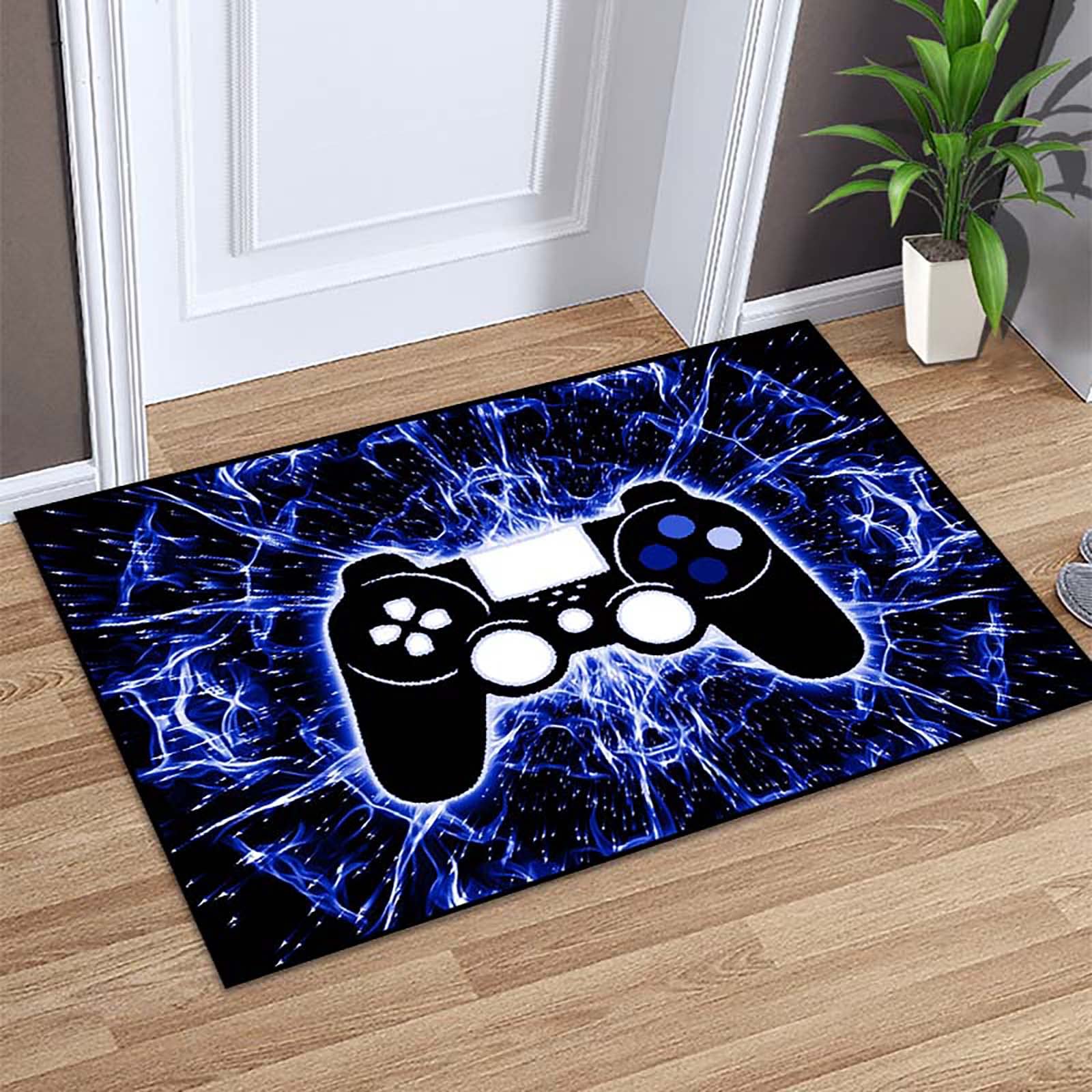 Gaming Rug - Video Game Area Rugs for Boys Teens Gamer Rug for Boys Room Gamer Controller Gamepad Pattern Carpet Floor Mat Bathroom Mat for Livingroom