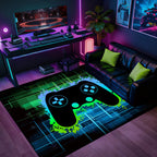 Gaming Rug - Video Game Area Rugs for Boys Teens Gamer Rug for Boys Room Gamer Controller Gamepad Pattern Carpet Floor Mat Bathroom Mat for Livingroom