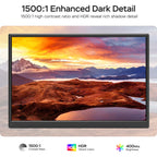 WGK 15.6 inch Portable Monitor 1080P FHD Travel Display HDMI/USB-C Compatible with Laptops, Desktops, Phones, PS, Mac, Xbox, Switch, and Other Gaming Devices Includes Stand and Speakers VESA