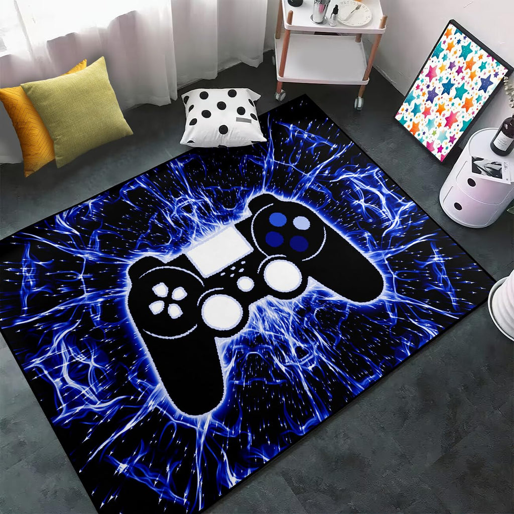 Gaming Rug - Video Game Area Rugs for Boys Teens Gamer Rug for Boys Room Gamer Controller Gamepad Pattern Carpet Floor Mat Bathroom Mat for Livingroom